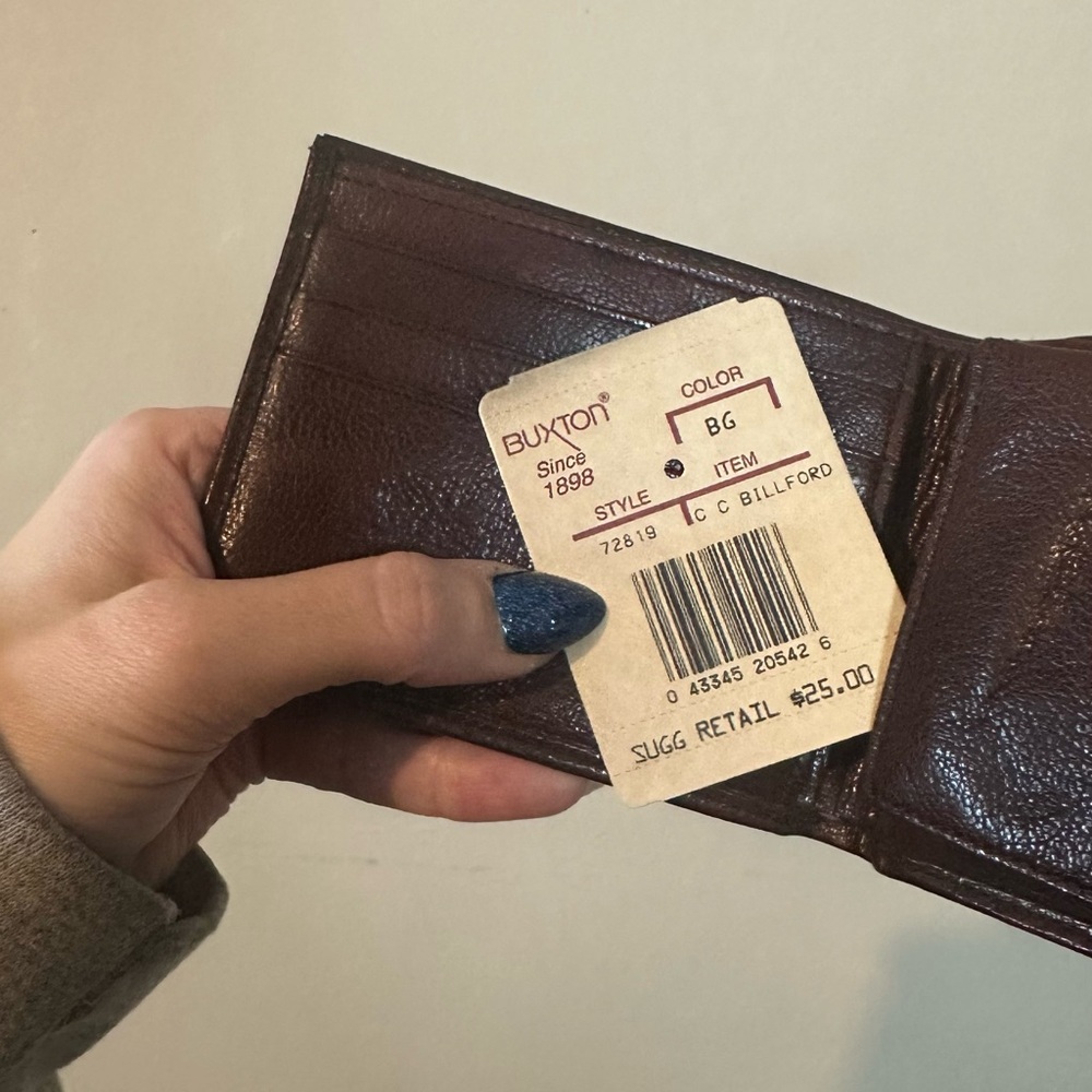 NEW Buxton Dark Brown Leather wallet Card Holder - Picture 3 of 5